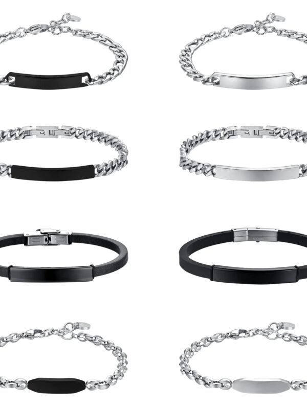 Bracciale Uomo con Piastra Personalizzabile in Acciaio Luca Barra