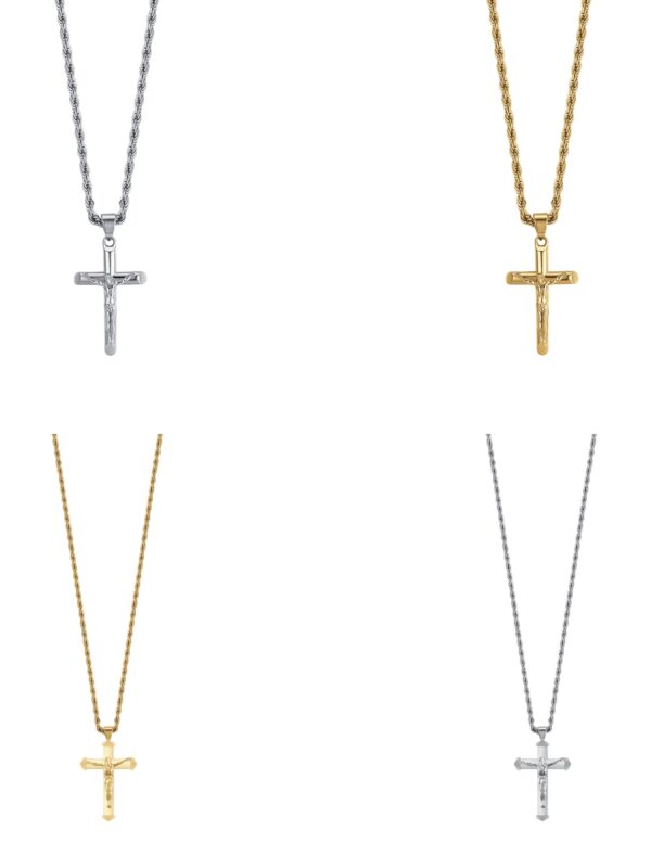 Collana Crocifisso Uomo in Acciaio Luca Barra