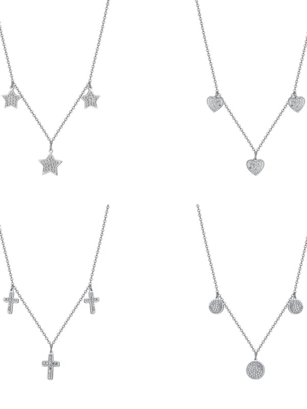Collana Simboli Pendenti in Acciaio Donna Luca Barra