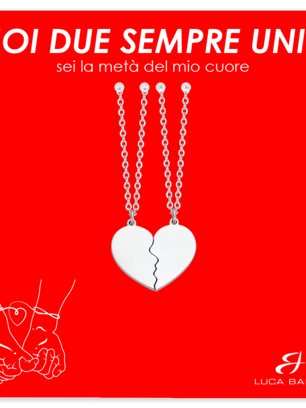 Collana Condivisione Cuore in Acciaio Luca Barra