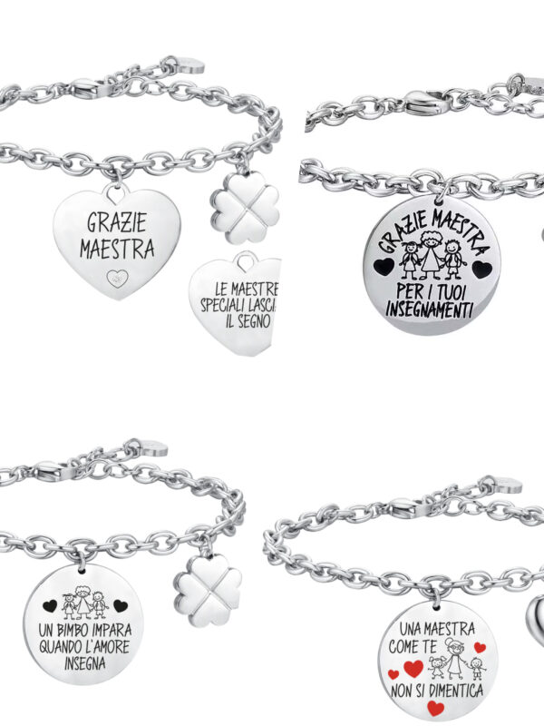 Bracciale dedica Maestra in acciaio Luca Barra