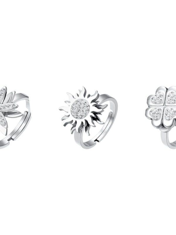 Anello Donna Acciaio Ciondolo Girevole Luca Barra