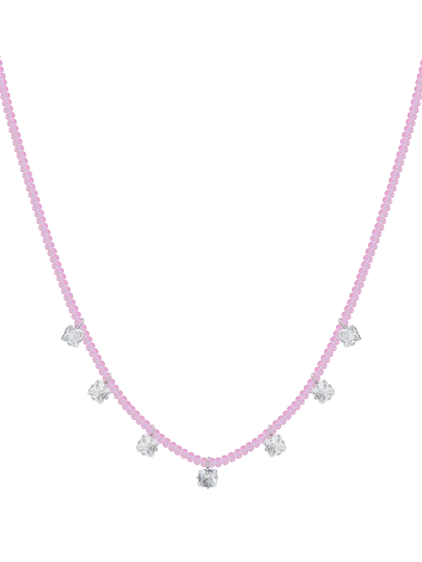 Collana in Acciaio Donna con Pietre Colorate e Zirconi Luca Barra