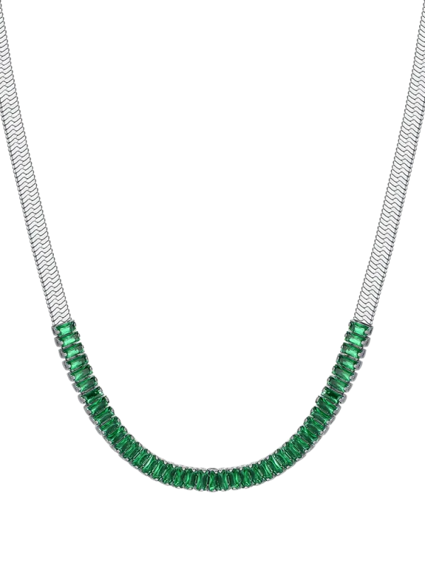 Collana Fettuccia Baguette Donna in Acciaio Luca Barra