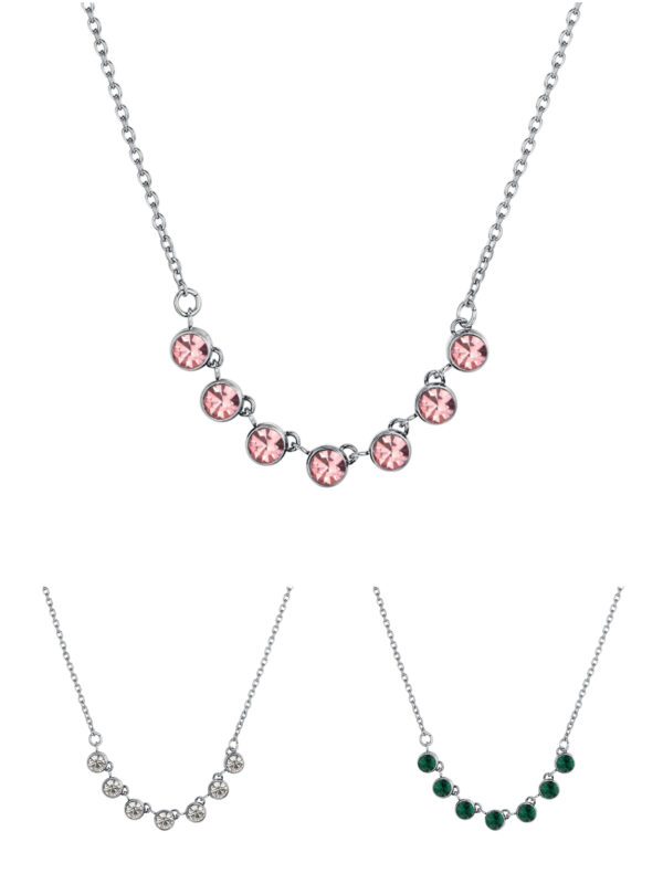 Collana in Acciaio Cristalli Donna Luca Barra