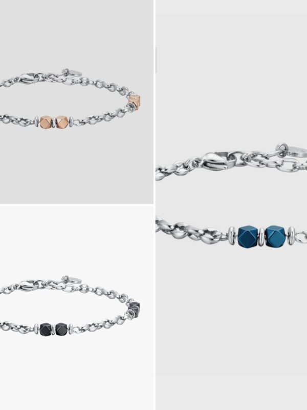 Bracciale Ematite Uomo in Acciaio Luca Barra
