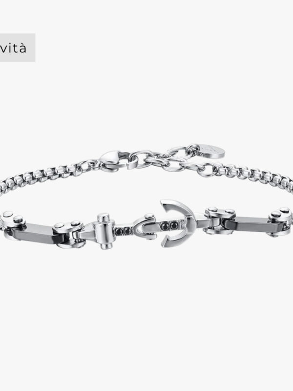Bracciale Uomo Simbolo Zirconi Acciaio Luca Barra