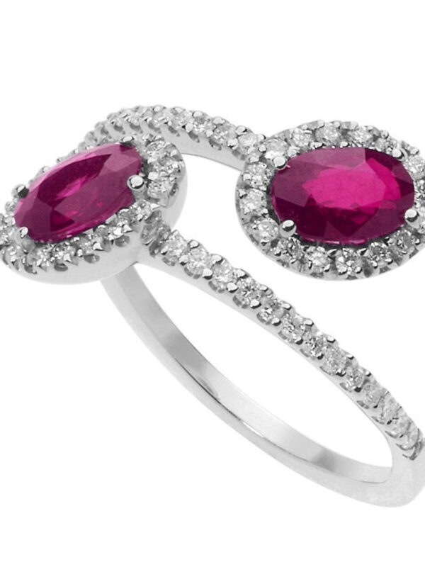 Anello Rubini e Brillanti Comete