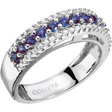Anello Donna Zaffiri Blu Brillanti Comete