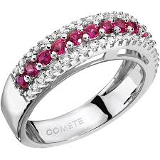Anello Donna Rubini e Brillanti Comete
