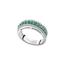 Anello Donna Smeraldi e Brillanti Comete