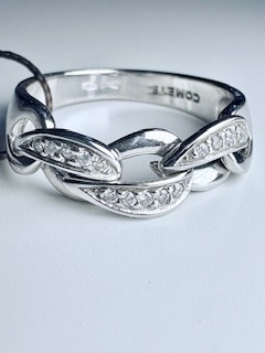Anello Donna Catena Oro e Brillanti Comete