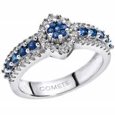 Anello Donna Zaffiri BLu Brillanti Comete