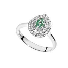 Anello Goccia Donna Smeraldi e Brillanti Comete