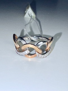 Anello Donna Bicolor Diamanti Comete