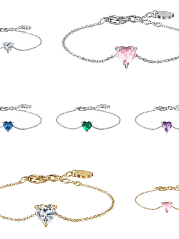 Bracciale Cristallo Cuore Acciaio Donna Luca Barra