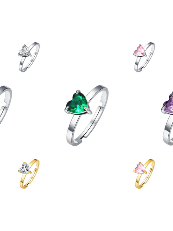 Anello Cristallo Cuore Acciaio Donna Luca Barra