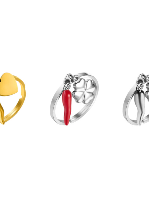 Anello Corno Donna Acciaio Luca Barra