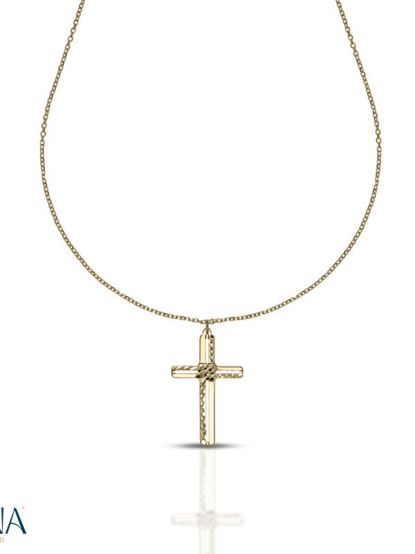 Collana Croce Lineare Oro 9 KT